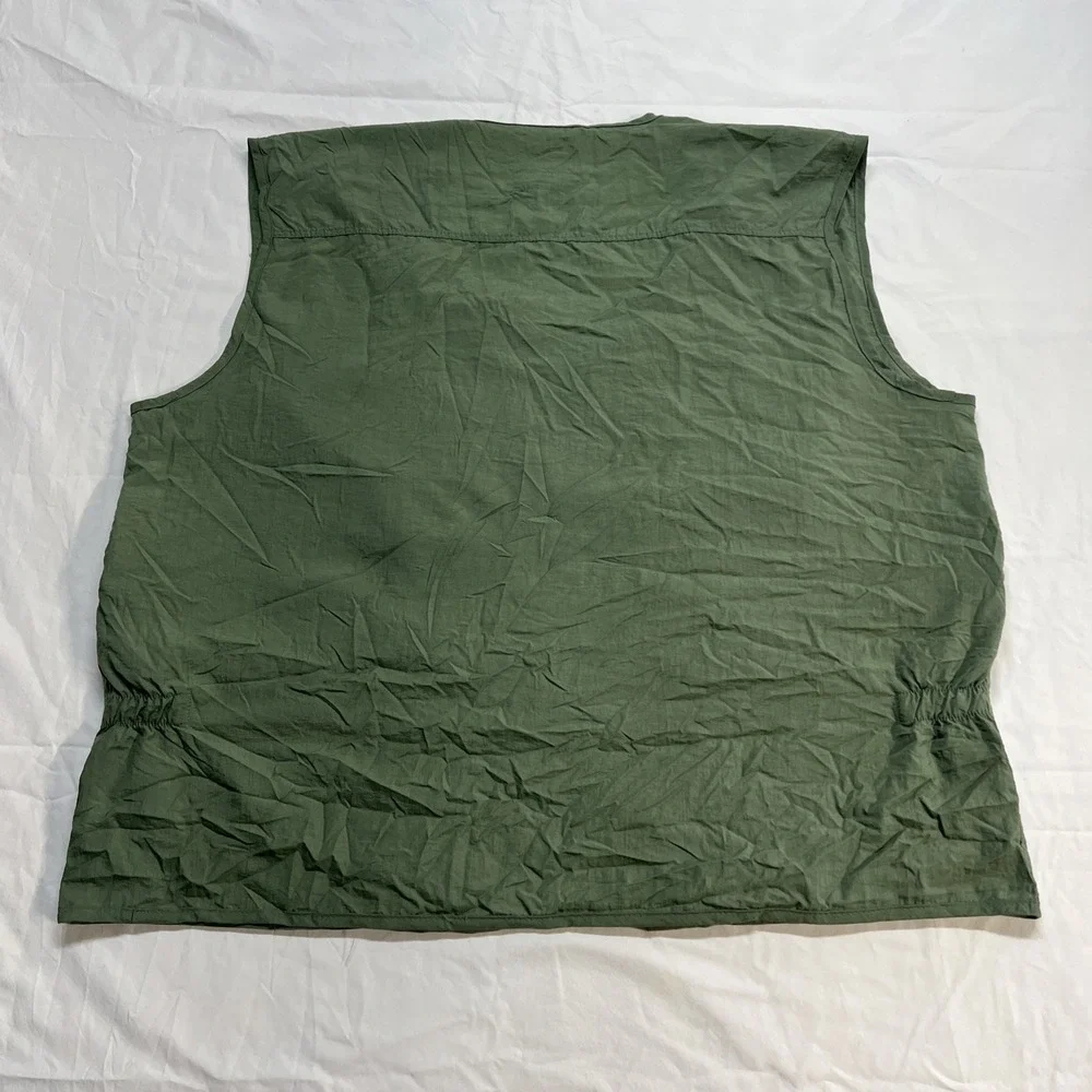 Greyhound Collection 140 Green DrabUtility Vest Zipper Pockets Lightweight